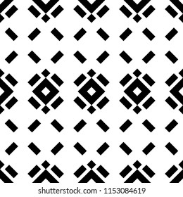 Diamonds, strokes, dots. Ethnic, tribal motif.  Rhombuses, rectangles ornament. Geometric figures background. Digital paper, textile print, surface texture, web design, backdrop. Seamless abstract.
