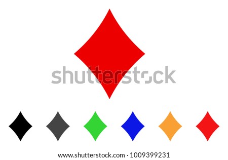 Diamonds Suit icon. Vector illustration style is a flat iconic diamonds suit symbol with gray, yellow, green, blue, red, black color variants. Designed for web and software interfaces.