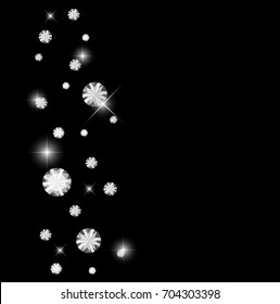 Diamonds vector on black background