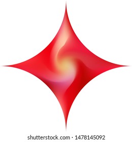 Diamond-shaped abstract background. Trendy soft color concept. Futuristic backdrop in style of 90th, 80th. Red smooth elegant colored, and easy editable modern gradient template.