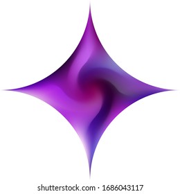 Diamond-shaped abstract background. Trendy soft color logo. Cool backdrop in style of 90th, 80th. Violet smooth elegant colored, and easy editable modern gradient template.