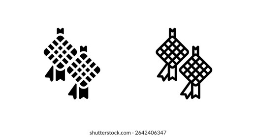 Diamond-shaped ketupat rice cake icon, associated with Eid celebrations.