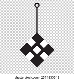 diamond-shaped keychain vector illustration icon