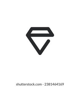 Logo de la letra E en forma de diamante con fondo blanco