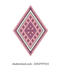 A diamond-shaped pattern abstract in vibrant pink and purple hues against a clean white background