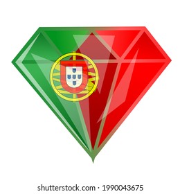 diamond-shaped Portugal country flag vector