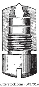 A diamond-tipped tubes, vintage engraved illustration. Industrial encyclopedia E.-O. Lami - 1875.
