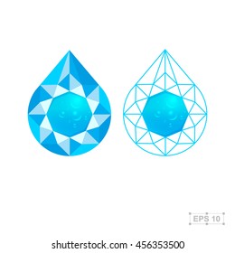 diamond,vector crystal modern water drop logo