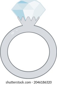 Diamond Silber Ring Design Illustration