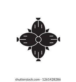 Dianthus black vector concept icon. Dianthus flat illustration, sign