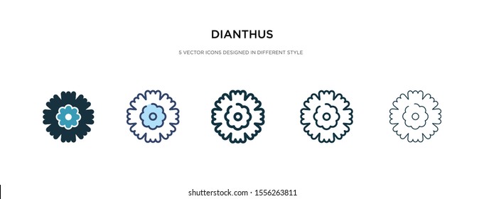 dianthus icon in different style vector illustration. two colored and black dianthus vector icons designed in filled, outline, line and stroke style can be used for web, mobile, ui
