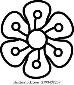 Dianthus Line Icon and Vector