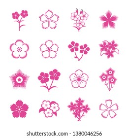 Dianthus Pink Icon Set