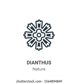 Dianthus vector icon on white background. Flat vector dianthus icon symbol sign from modern nature collection for mobile concept and web apps design.