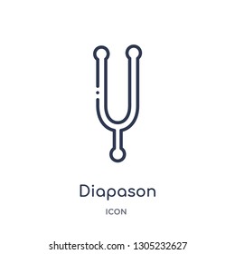 diapason icon from music outline collection. Thin line diapason icon isolated on white background.