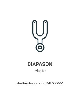 Diapason outline vector icon. Thin line black diapason icon, flat vector simple element illustration from editable music concept isolated on white background