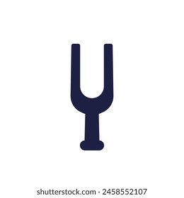 diapason, tuning fork icon on white