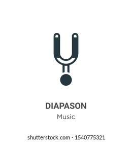 Diapason vector icon on white background. Flat vector diapason icon symbol sign from modern music collection for mobile concept and web apps design.