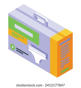 Diaper baby package icon isometric vector. Sensitive personal. Wipes private