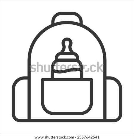 Diaper Bag Outline Icon Vector Illustration