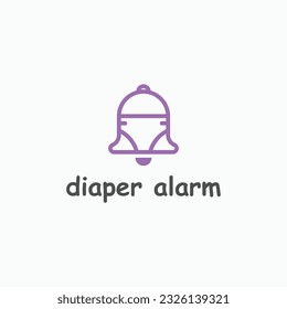 diaper with bell logo design vector silhouette illustration