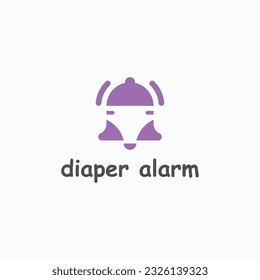 diaper with bell logo design vector silhouette illustration