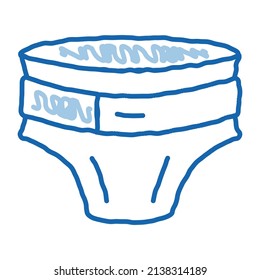 Diaper With Belt sketch icon vector. Hand drawn blue doodle line art Diaper With Belt sign. isolated symbol illustration