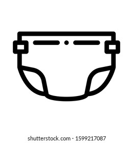 Diaper For Child Icon Vector. Outline Diaper For Child Sign. Isolated Contour Symbol Illustration