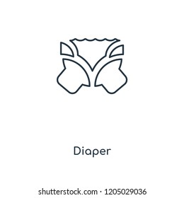 Diaper concept line icon. Linear Diaper concept outline symbol design. This simple element illustration can be used for web and mobile UI/UX.