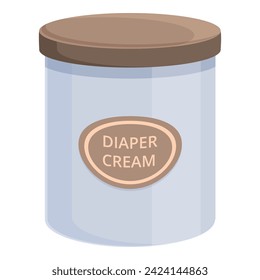 Diaper cream box icon cartoon vector. Salve nappy. Baby care talcum