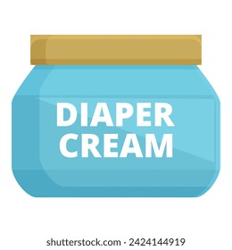 Diaper cream jar plastic icon cartoon vector. Medicinal substance. Child wipes