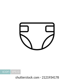 Diaper design vector isolated icon. Graph symbol for children and newborn babies web site and apps design, logo, app, UI