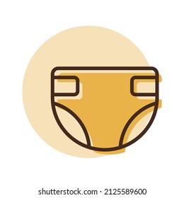 Diaper design vector isolated icon. Graph symbol for children and newborn babies web site and apps design, logo, app, UI