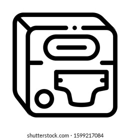 Diaper Device Icon Vector. Outline Diaper Device Sign. Isolated Contour Symbol Illustration