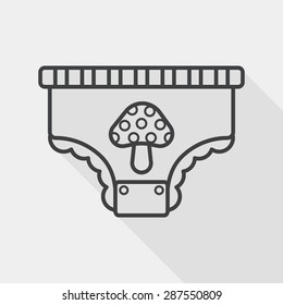 diaper flat icon with long shadow, line icon