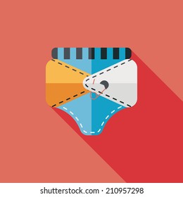 diaper flat icon with long shadow,EPS 10