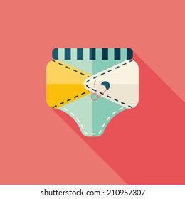 diaper flat icon with long shadow,EPS 10