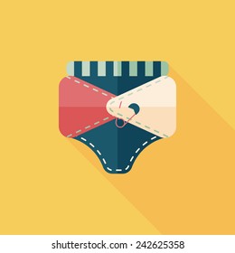 diaper flat icon with long shadow,EPS 10