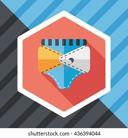 diaper flat icon with long shadow,EPS 10