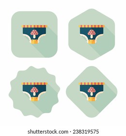 diaper flat icon with long shadow,eps10