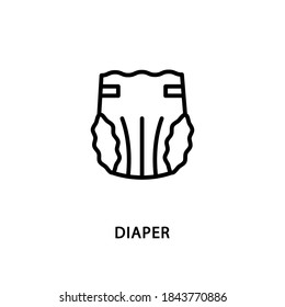 Diaper flat line icon. Vector illustration baby nappy