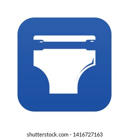 Diaper icon blue vector isolated on white background