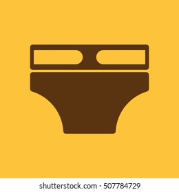 Diaper icon. design. Nappy, napkin, underpants, drawers, Diaper symbol. web. graphic. AI. app. logo. object. flat. image. sign. eps. art. picture - stock vector