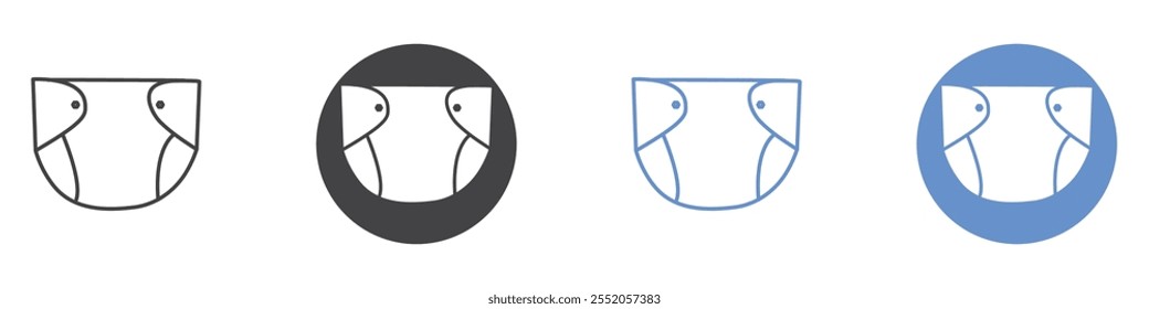 Diaper icon flat line symbol set.