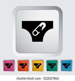 Diaper icon. Flat vector related icon for web and mobile applications. It can be used as - logo, pictogram, icon, infographic element. Vector Illustration.
