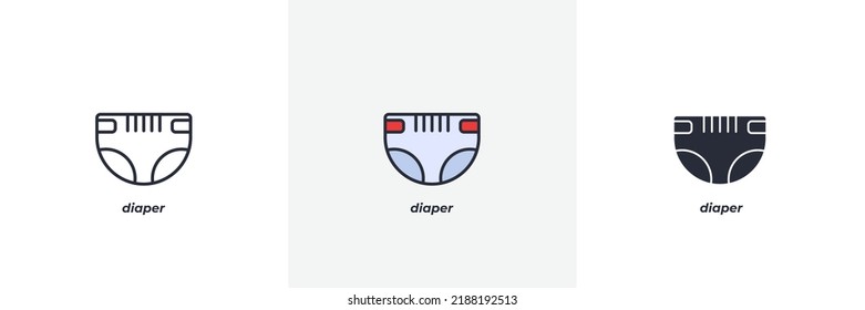 diaper icon. Line, solid and filled outline colorful version, outline and filled vector sign. Idea Symbol, logo illustration. Vector graphics