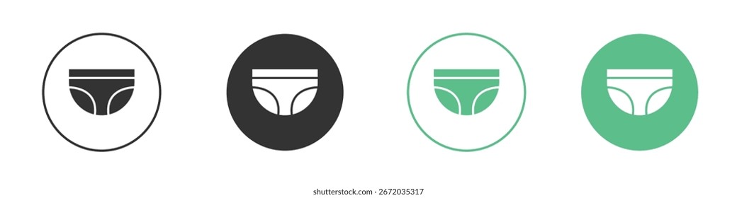 icono de pañal Minimal Flat Line Vector Icon Set.