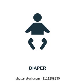 Diaper icon. Mobile apps, printing and more usage. Simple element. Monochrome Diaper icon illustration.