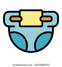Icono de pañal. Icono del Vector del pañal del contorno para el Diseño web aislado en el color de fondo blanco plano