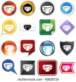 Diaper icon set isolated on a white background.